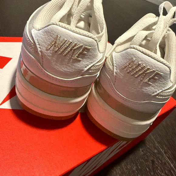 Nike Gamma Air Force White and Nude Sneakers Classic Athletic Design - Picture 1 of 10